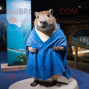 Blauw Capybara mascotte...