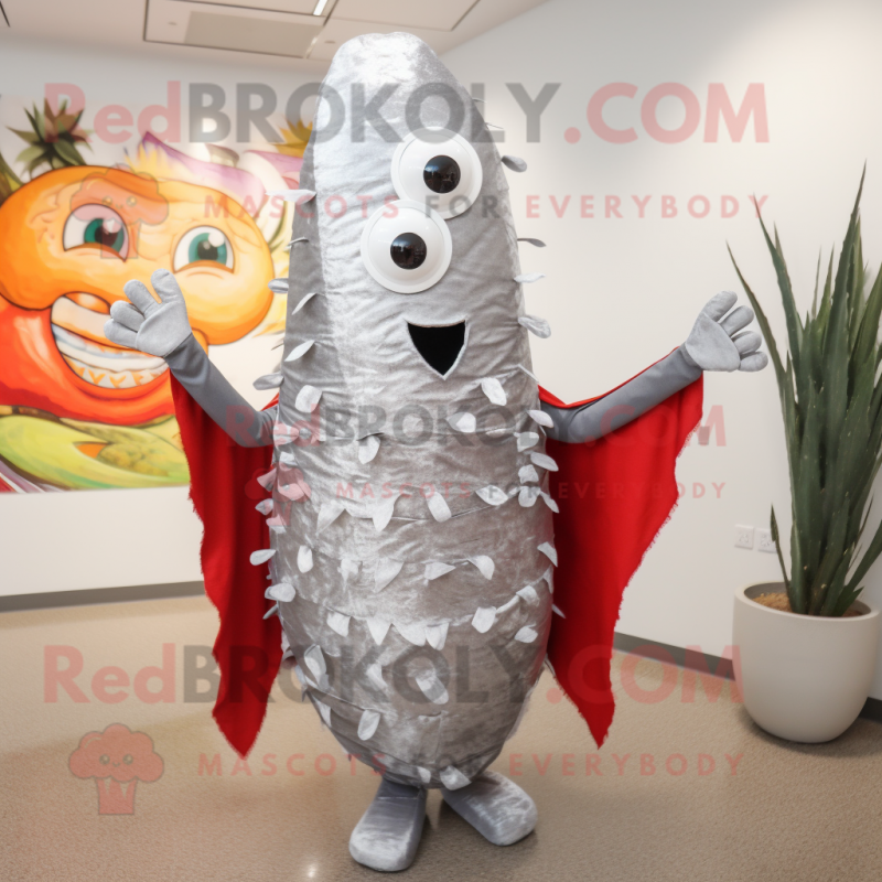 Silver Enchiladas mascot costume character dressed with a Vest and Scarves Silver Enchiladas mascot costume character dressed with a Vest and Scarves