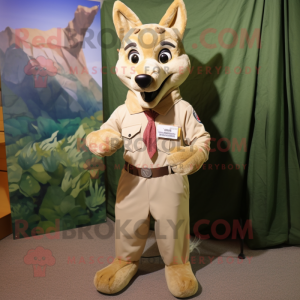 Beige Dingo maskot kostume...