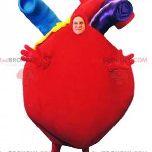 Giant red heart mascot with its beautiful arteries -