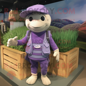 Lavendel But maskot kostume...