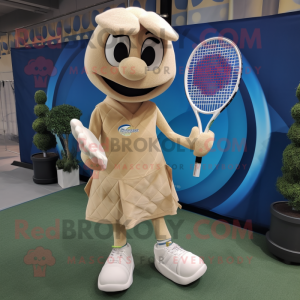 Beige tennisketcher maskot...