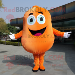 Orange Donut mascot costume character dressed with a Blouse and Gloves