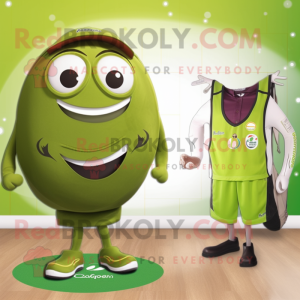 Olive Horseshoe mascot costume character dressed with a One-Piece Swimsuit and Ties