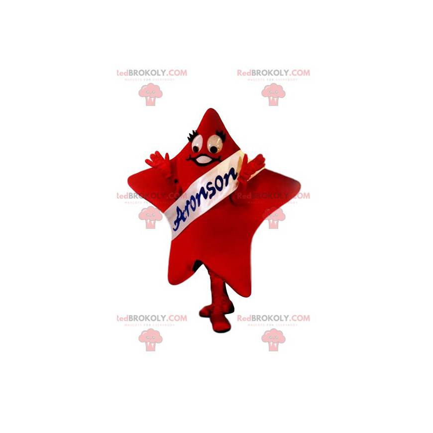 Mascote estrela vermelha com seu lenço branco Aronson - Mascote estrela vermelha com seu lenço branco Aronson -