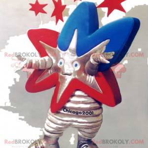 Mascotte d'étoile rouge, bleu et argenté - Redbrokoly.com