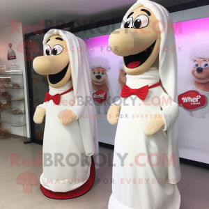 nan Hot Dogs mascot costume character dressed with a Wedding Dress and Cufflinks