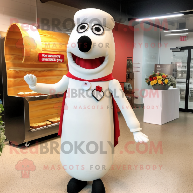 nan Hot Dogs mascot costume character dressed with a Wedding Dress and Cufflinks