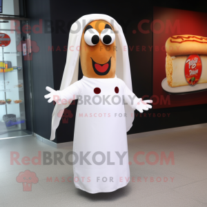 nan Hot Dogs mascot costume character dressed with a Wedding Dress and Cufflinks