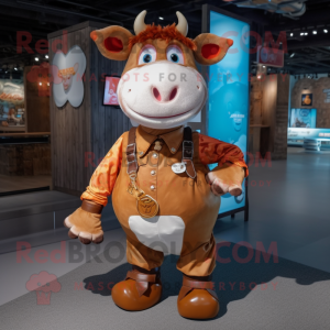 Rust Cow maskot kostume...