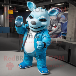 Sky Blue Rhinoceros maskot...