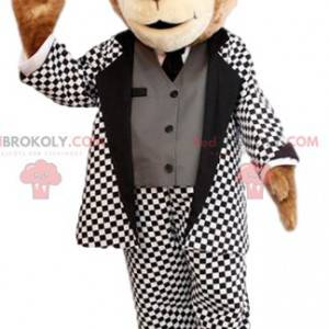 Mascotte dell'orso con il suo vestito rock'n'roll e