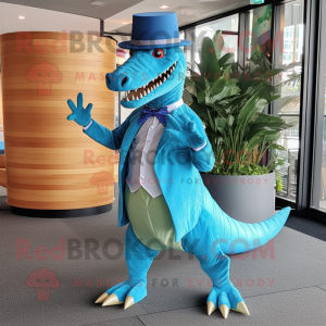 Cyan Spinosaurus maskot...