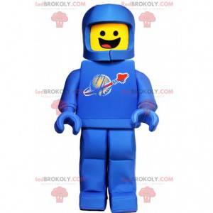 Mascote da Playmobil com sua roupa azul de astronauta -