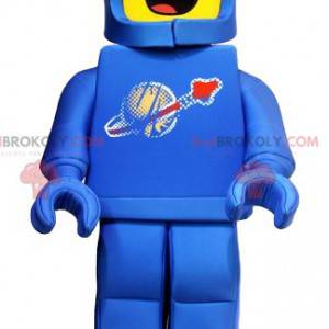Mascotte van Playmobil met zijn blauwe astronautenkostuum -