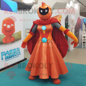 Rust Superhero mascot costume character dressed with a Ball Gown and Handbags