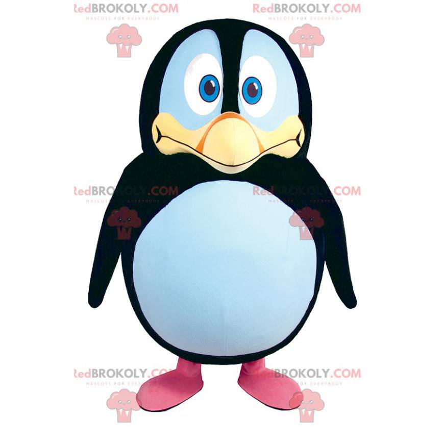 Mascotte de pingouin avec ses grands yeux attendrissant -