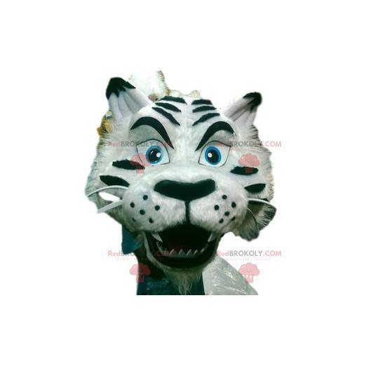 Kongelig hvit tiger maskot med vakker pels - Redbrokoly.com