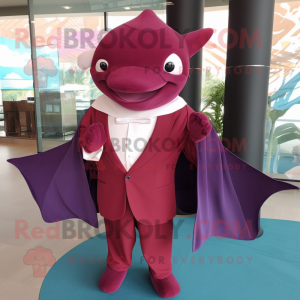 Maroon Manta Ray mascotte...