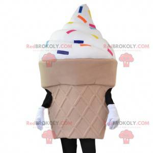 Mascot ice cream cone and multicolored nuggets - Redbrokoly.com