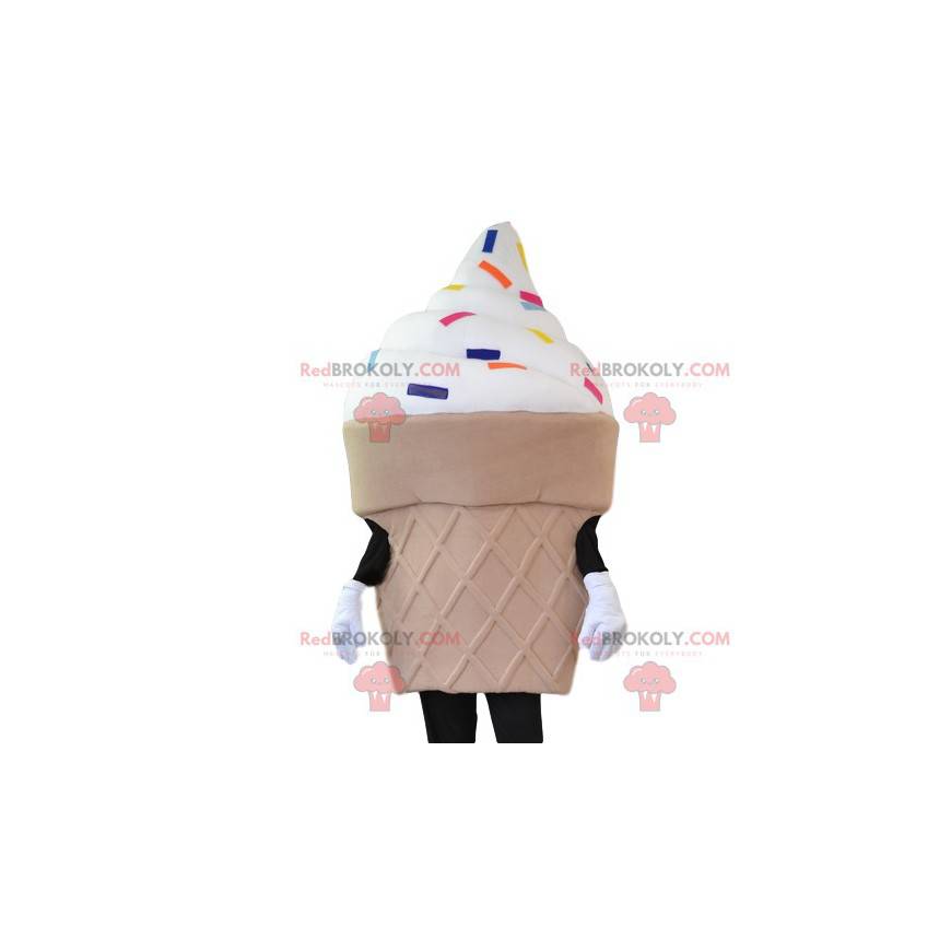 Mascot cono de helado y pepitas multicolores - Redbrokoly.com