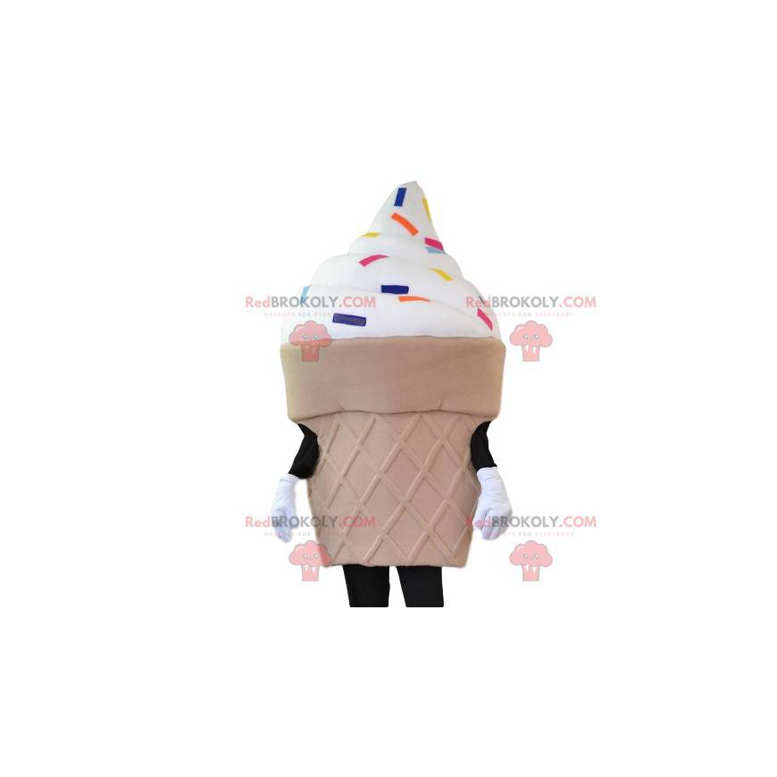 Maskottchen-Eistüte und mehrfarbige Nuggets - Redbrokoly.com