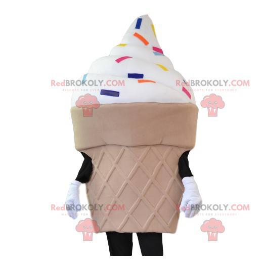 Mascot ice cream cone and multicolored nuggets - Redbrokoly.com