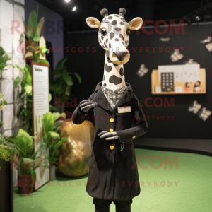 Sort Giraffe maskot kostume...