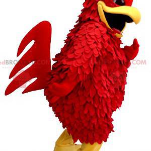 Rød og gul hane maskot kæmpe høne - Redbrokoly.com