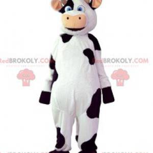 Coquette cow mascot with its beautiful black spots -