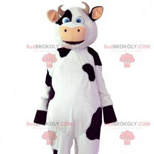 Coquette cow mascot with its beautiful black spots -