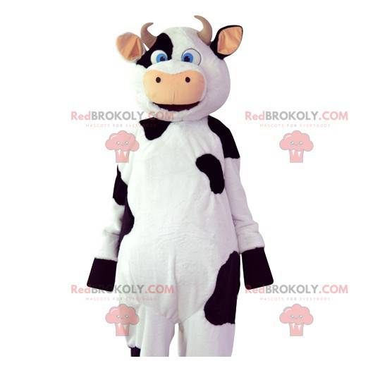 Mascote da vaca coquete com suas lindas manchas pretas -