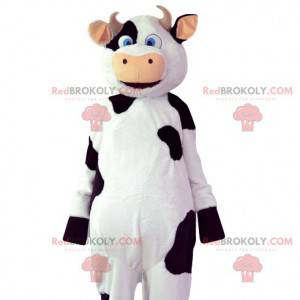 Mascote da vaca coquete com suas lindas manchas pretas -