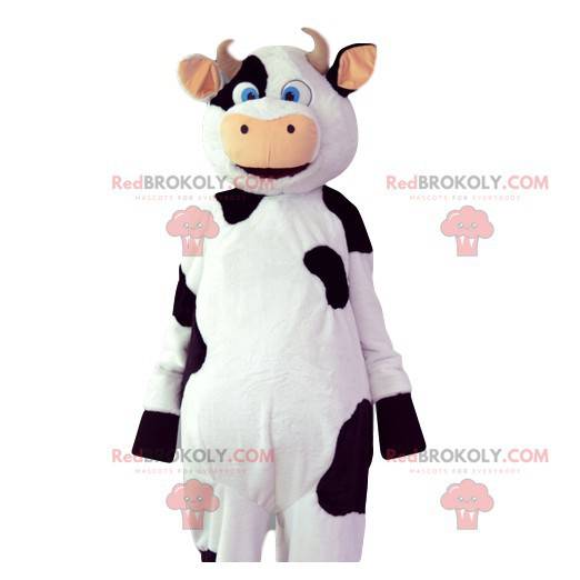 Mascote da vaca coquete com suas lindas manchas pretas -