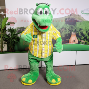 Limegrøn krokodille maskot...