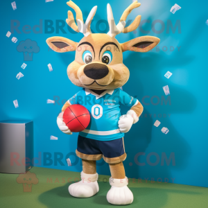 Cyan Deer mascotte kostuum...