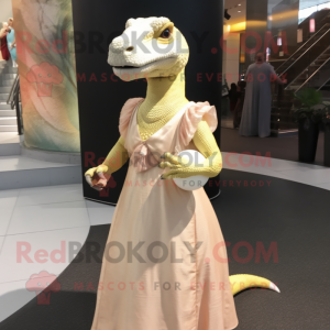 Cream Komodo Dragon maskot...