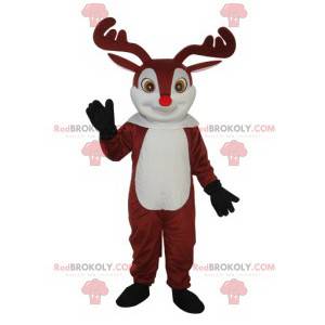 Cute reindeer mascot with his red nose - Redbrokoly.com