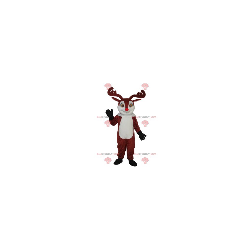 Cute reindeer mascot with his red nose - Redbrokoly.com