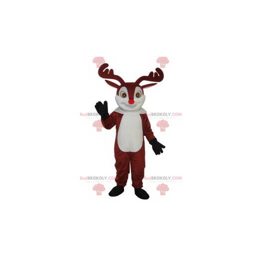 Cute reindeer mascot with his red nose - Redbrokoly.com