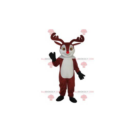 Simpatica mascotte di renne con il naso rosso - Redbrokoly.com