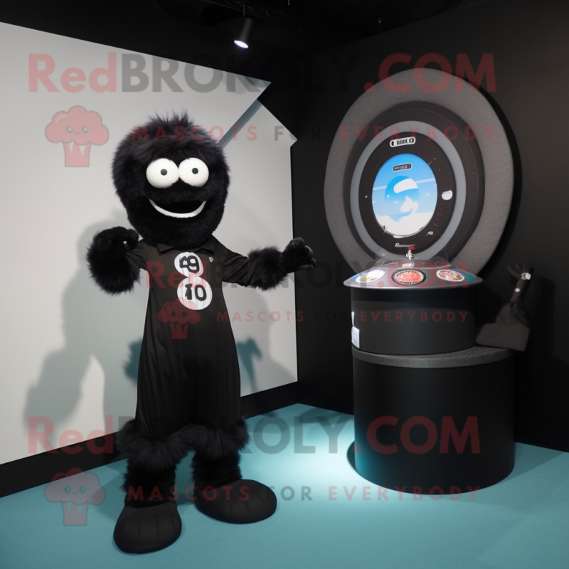 Black Candy Box mascot costume character dressed with a Poplin Shirt and Watches Black Candy Box mascot costume character dressed with a Poplin Shirt and Watches