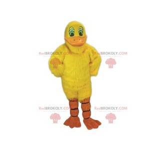 Mascotte de canard jaune tout mignon et souriant -