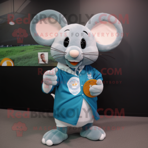 Cyan-Maus Maskottchen...