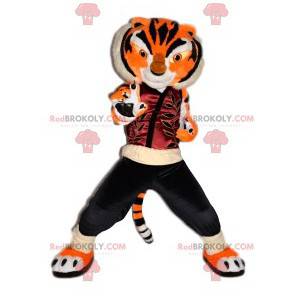 Mascote tigre com sua roupa de arte marcial - Redbrokoly.com