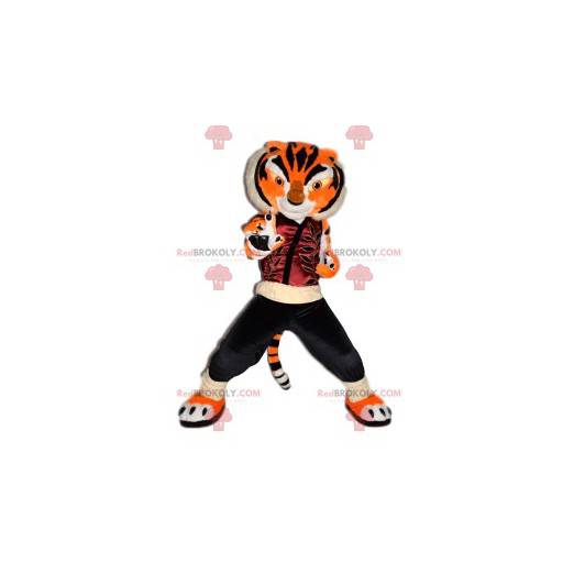 Mascote tigre com sua roupa de arte marcial - Redbrokoly.com