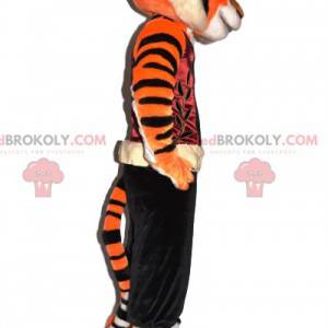 Mascote tigre com sua roupa de arte marcial - Redbrokoly.com