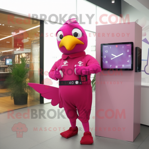 Magenta Dove maskot kostume...