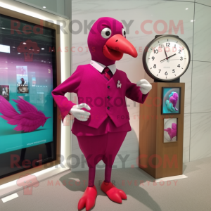 Magenta Dove maskot kostume...