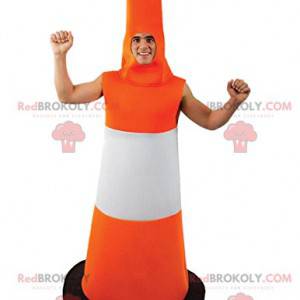 Mascota de cono de tráfico naranja y blanco - Redbrokoly.com